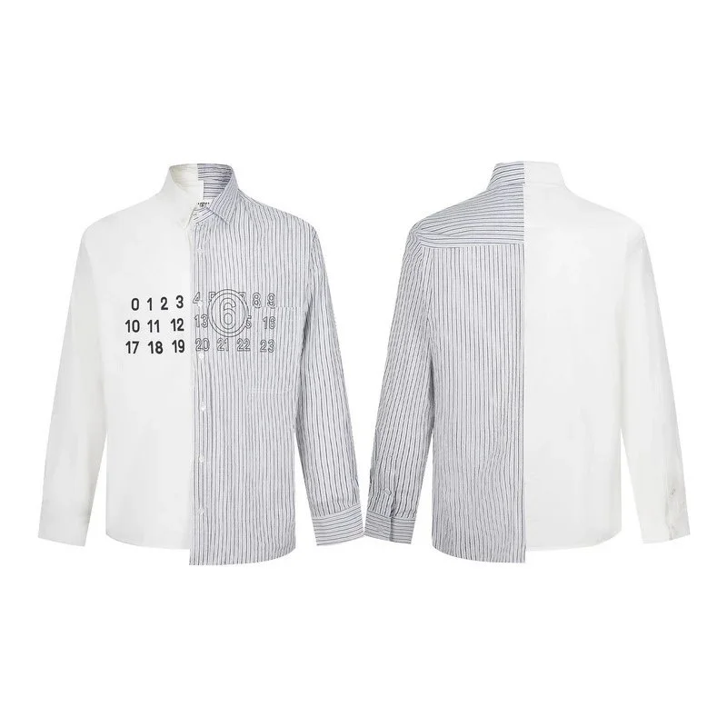 MM6 Maison Margiela MM6 Maison Margiela Split White/Blue Stripe Shirt Multicolor
