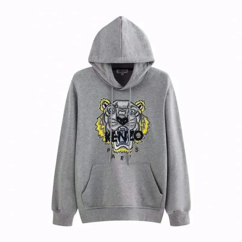 Kenzo Kenzo Tiger Graphic Hoodie Grey Streetwear Grey - 1