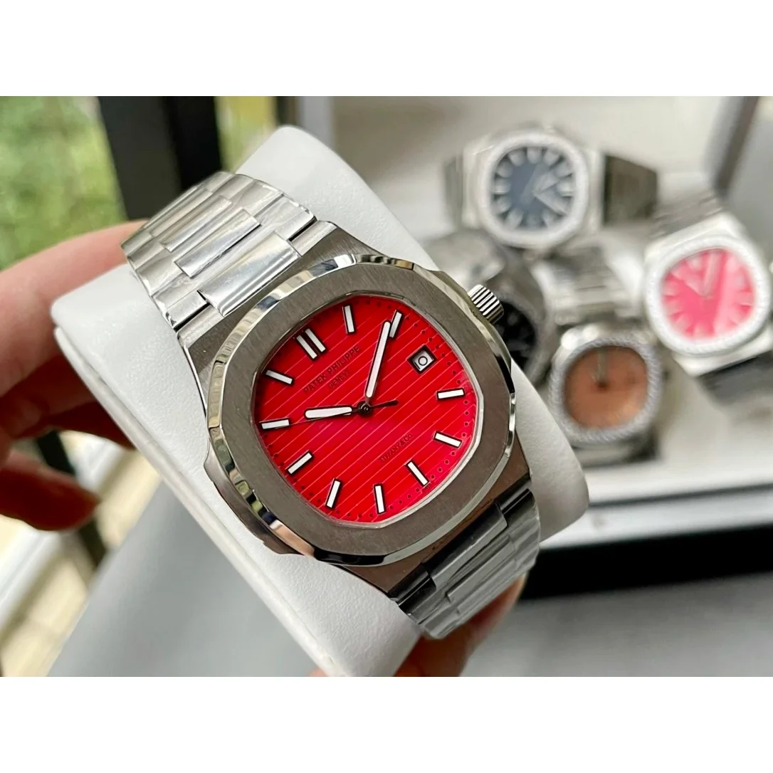 Patek Philippe Patek Philippe Nautilus Red Dial Steel Watch Red - 1