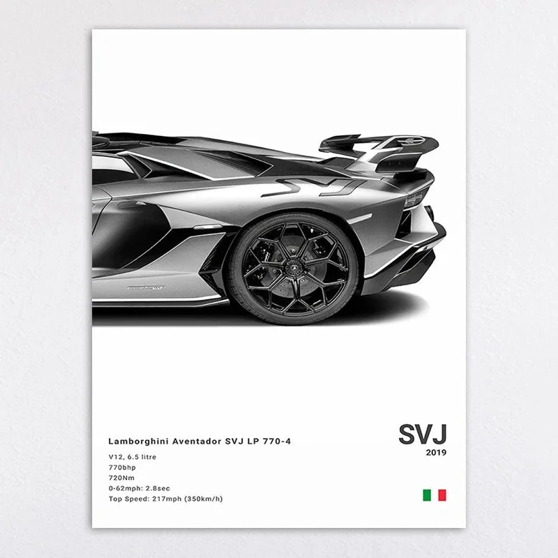 Lamborghini Aventador SVJ LP 770-4 Silver Art Print — Oopbuy Spreadsheet find