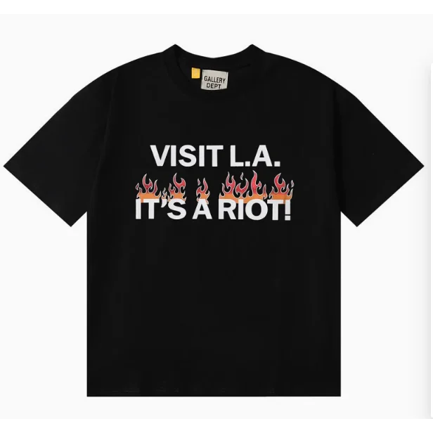 Gallery Dept. Gallery Dept. Visit L.A. It's a Riot! Black T-Shirt Black - 1