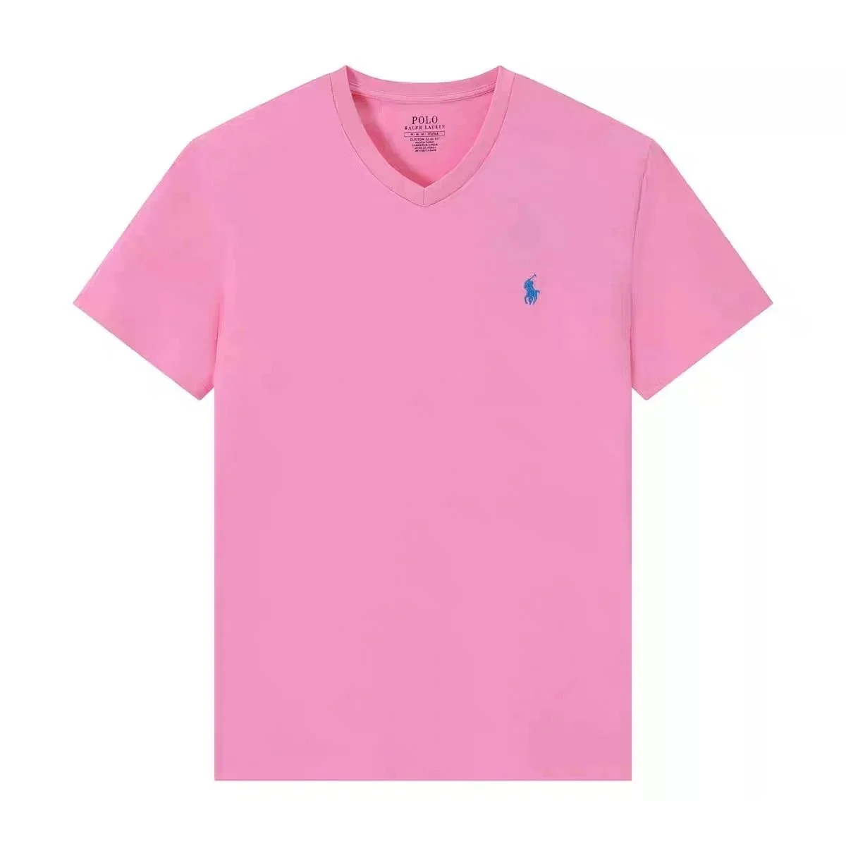 Polo Ralph Lauren Polo Ralph Lauren Classic Logo V-Neck T-Shirt Pink Pink - 1
