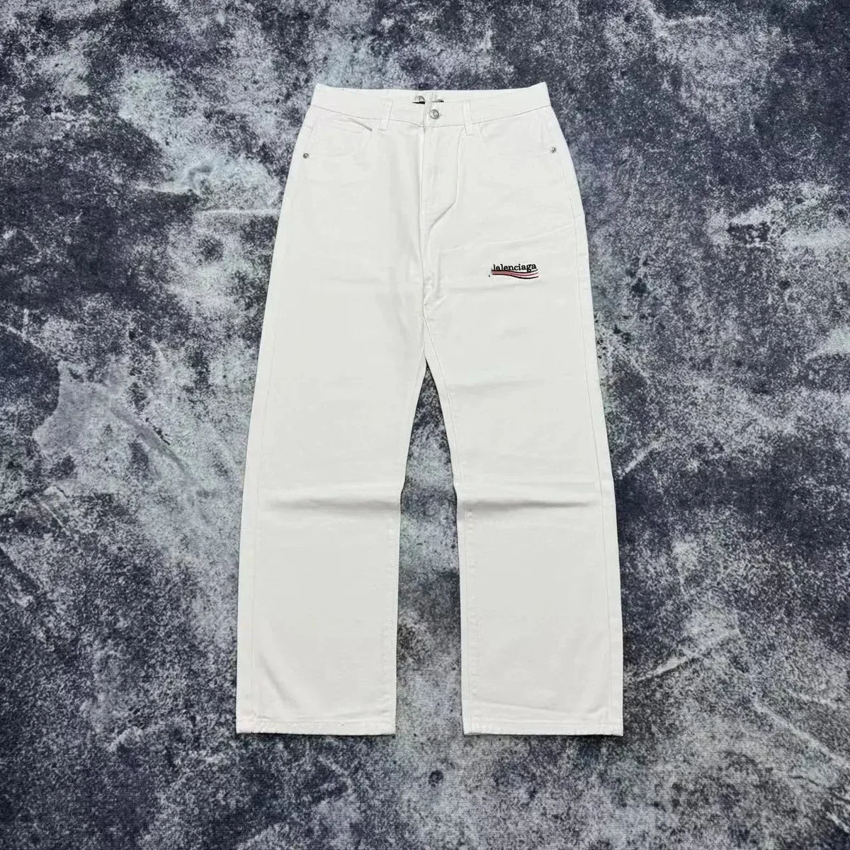 Balenciaga Balenciaga Logo Embroidered White Trousers White