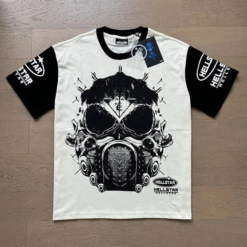 Hellstar Hellstar White & Black Skull Print T-Shirt White - 1