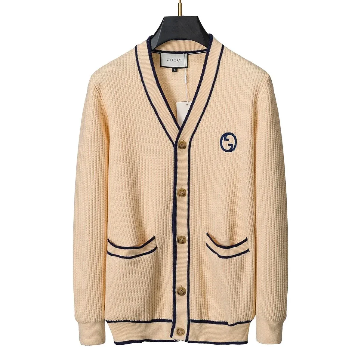 Gucci Gucci Beige GG Logo Cardigan Sweater Beige - 1