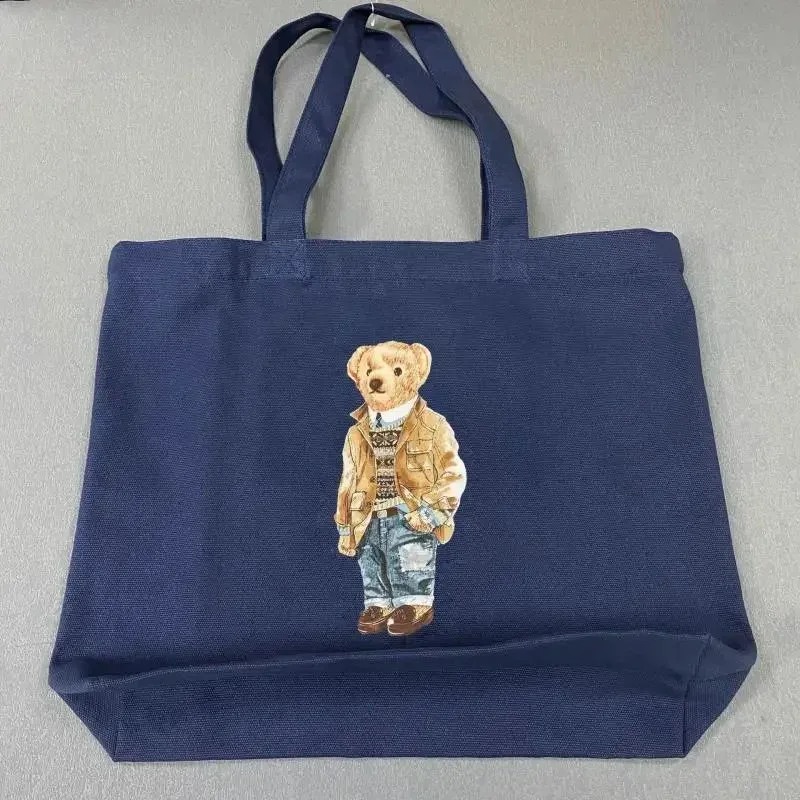 Polo Ralph Lauren Polo Ralph Lauren Polo Bear Navy Canvas Tote Bag Navy - 1