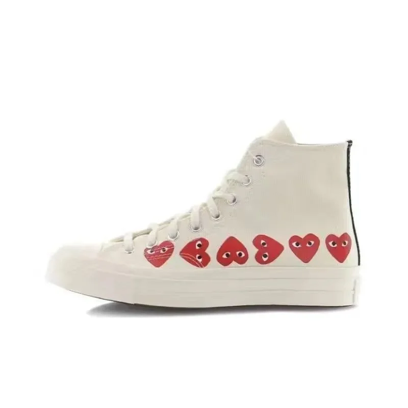 Comme des Garçons Comme des Garçons Play Heart White High Top Sneakers White - 1