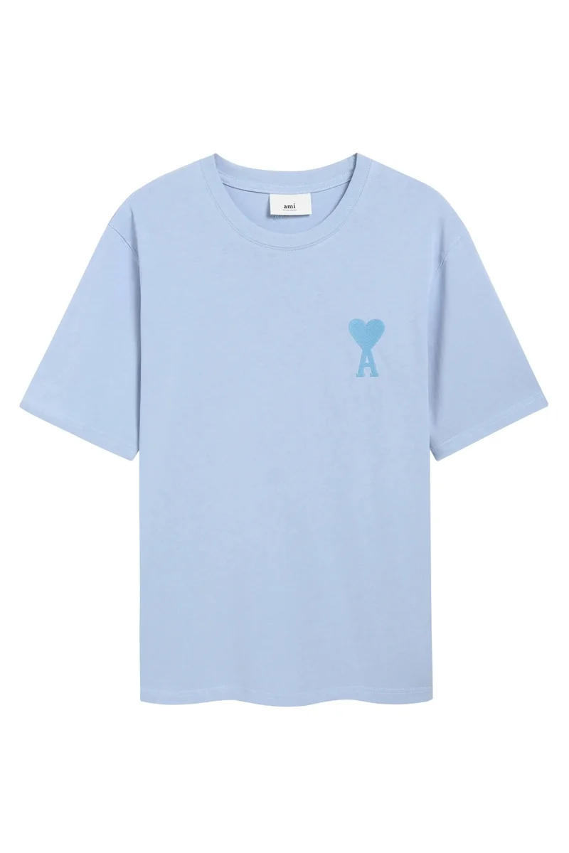 Ami Paris AMI Ami de Coeur Light Blue T-Shirt Blue - 1