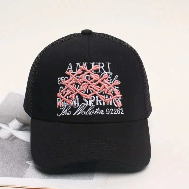 Amiri Amiri Black/Pink Palm Springs Embroidered Cap Black