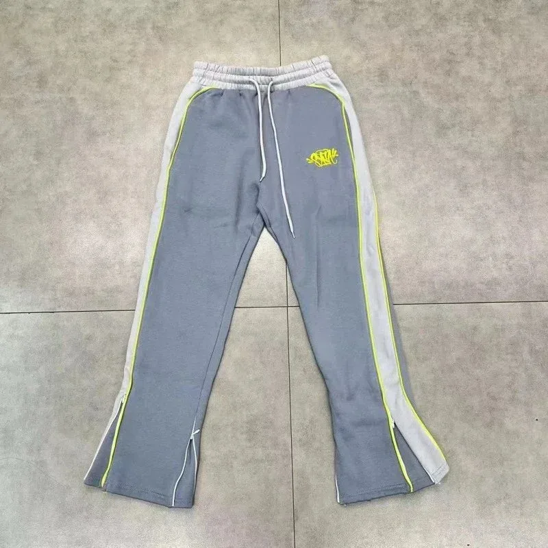 Other Light Grey Track Pants with Neon Yellow Accents Grey - 1