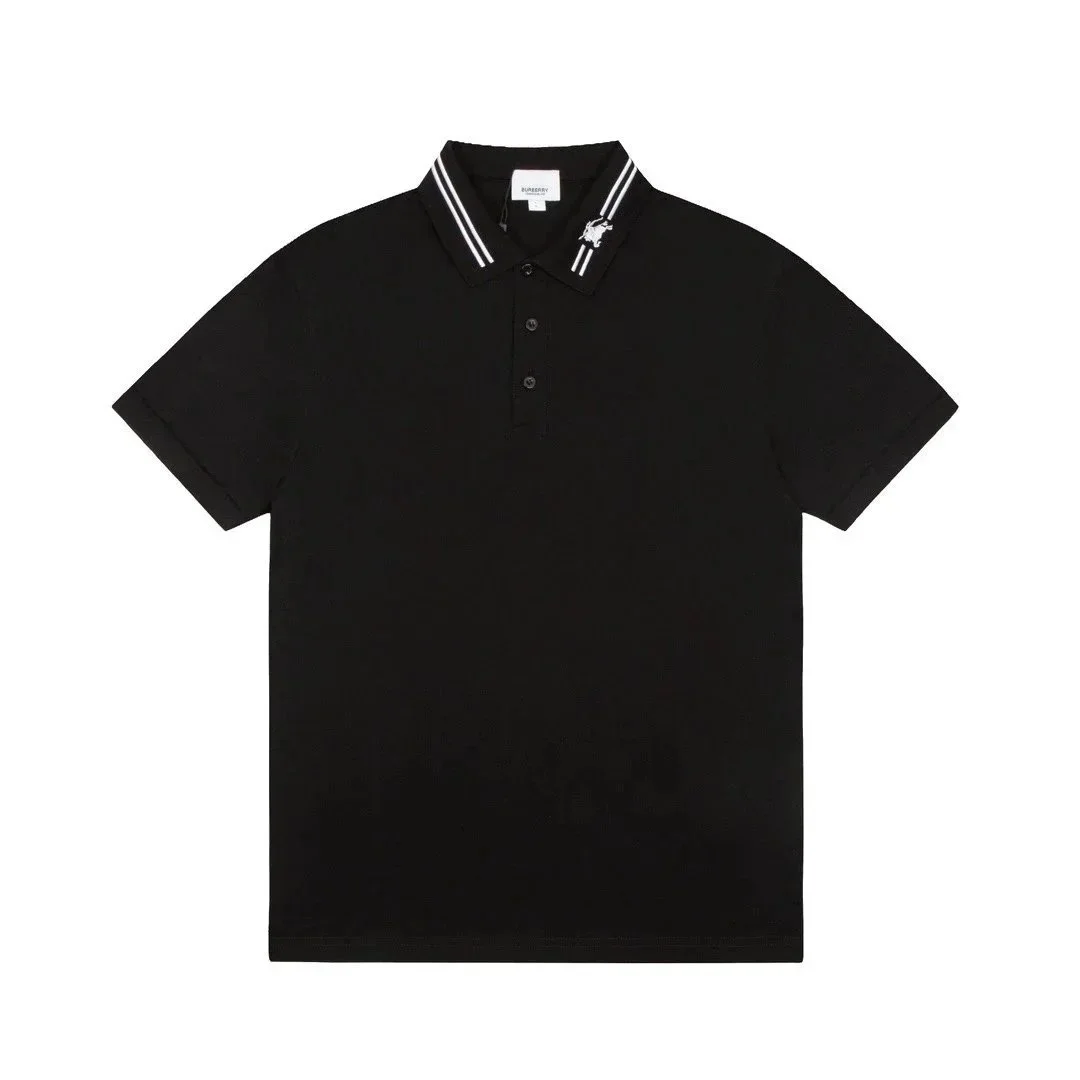 Burberry Burberry Black and White Stripe Polo Shirt Black