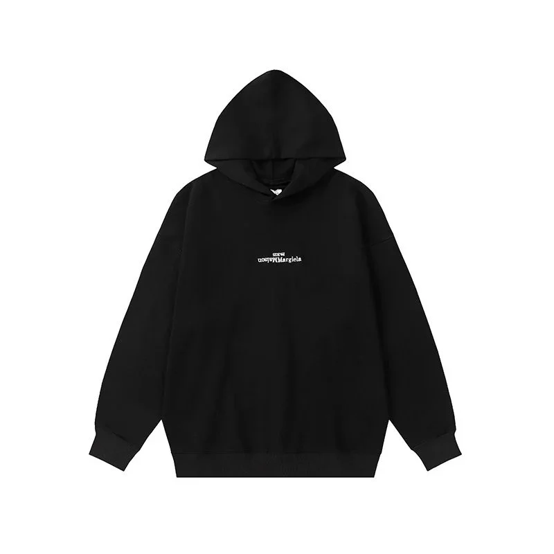 Maison Margiela Maison Margiela Black Reversed Logo Hoodie Black