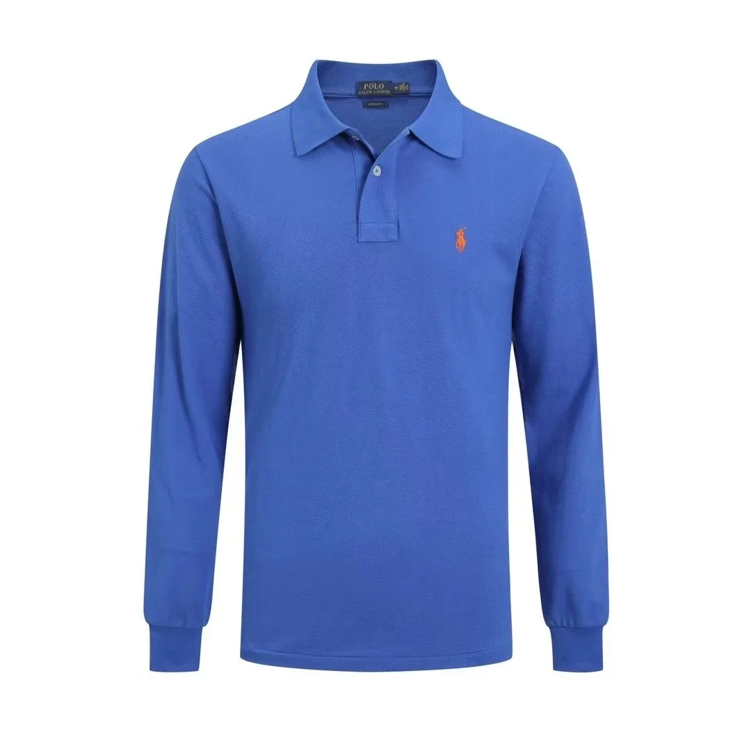 Polo Ralph Lauren Polo Ralph Lauren Classic Logo Long Sleeve Polo Shirt Ral-53-13 Blue Blue - 1