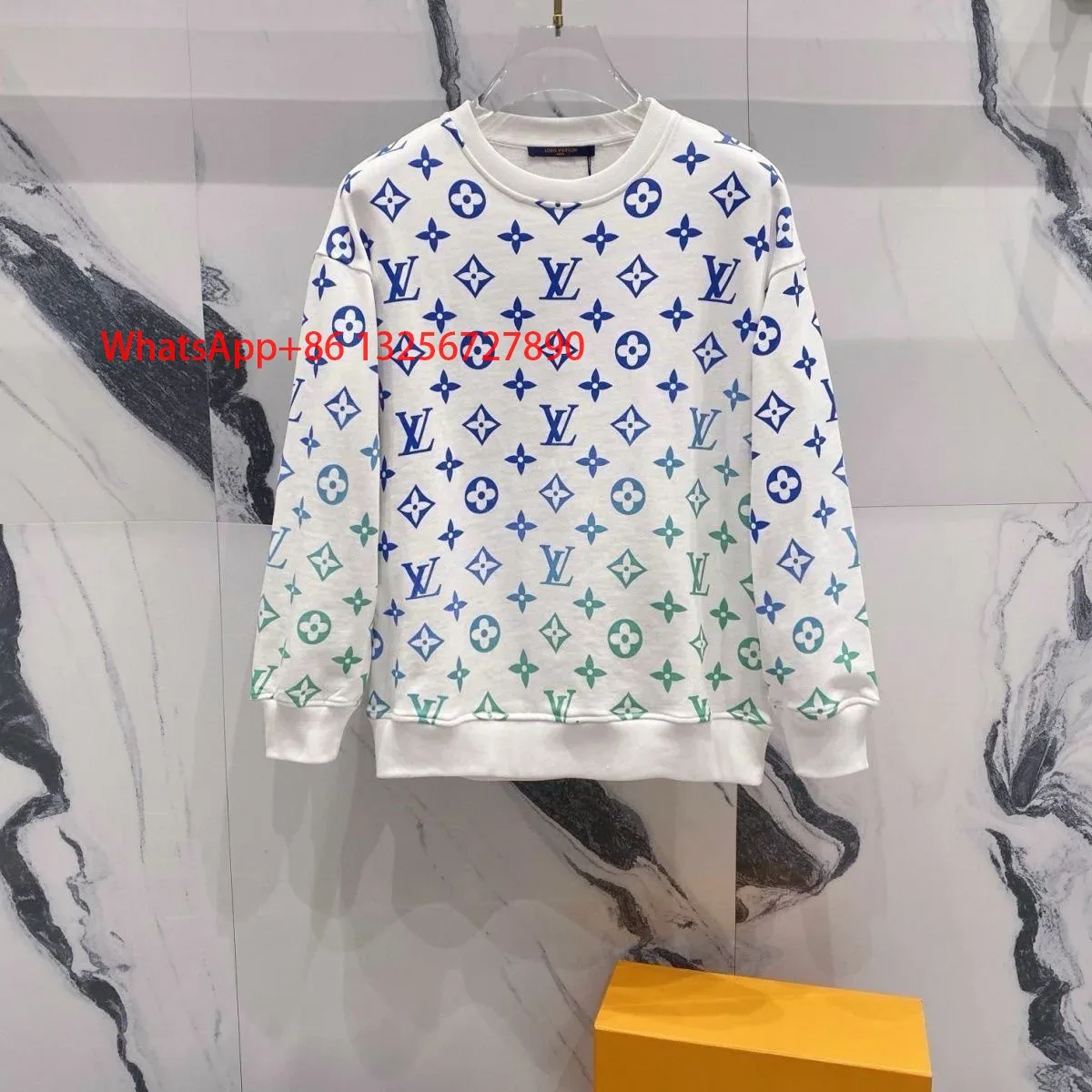 Louis Vuitton Louis Vuitton Monogram LV 39 White/Blue/Green Sweatshirt White