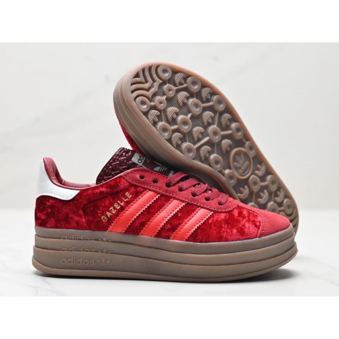 Adidas Adidas Gazelle Red Velvet Sneakers Red - 1