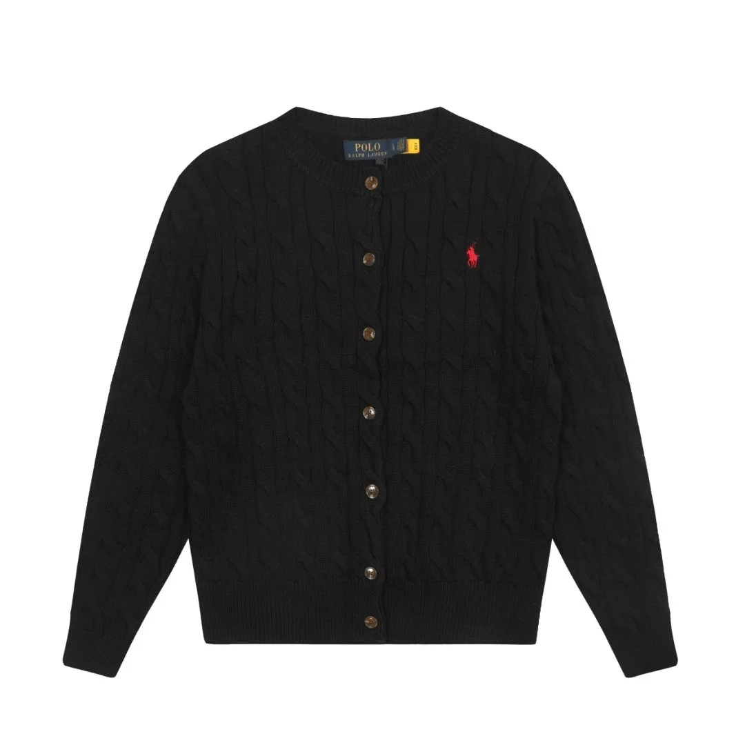 Polo Ralph Lauren Polo Ralph Lauren Classic Logo Cable Knit Cardigan Black Black - 1