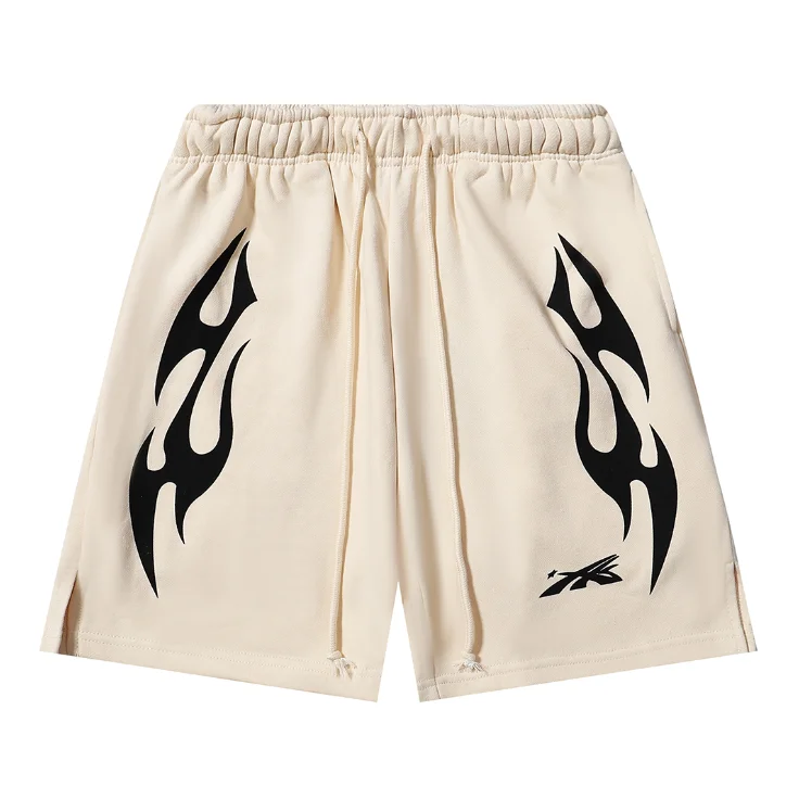 Other Beige/Black Flame Graphic Shorts Beige - 1