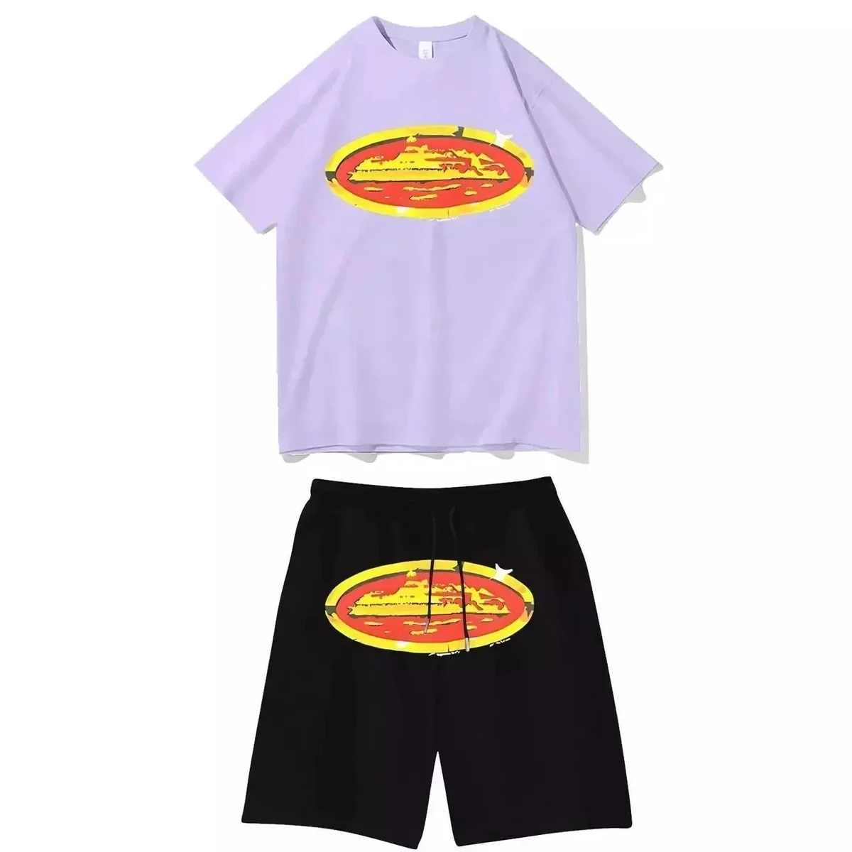 Other Lilac & Black Graphic T-Shirt & Shorts Set Black - 1