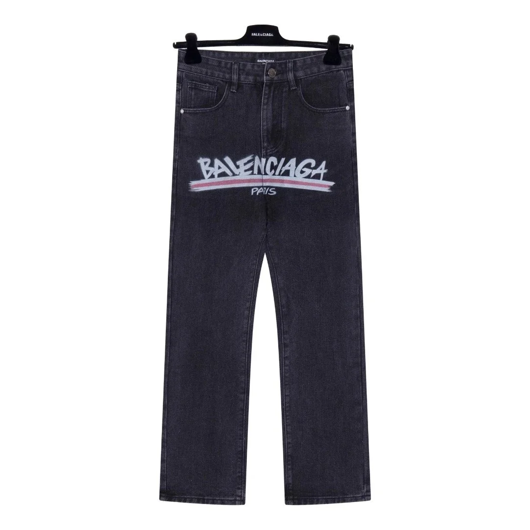 Balenciaga Balenciaga A-1 Black Logo Jeans Black