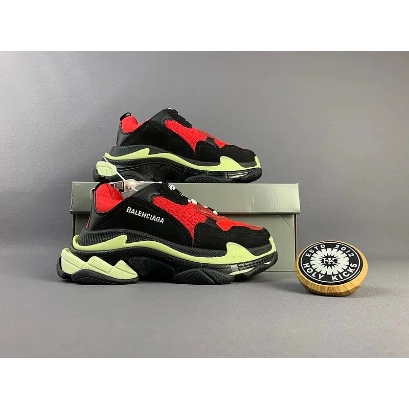 Balenciaga Balenciaga Triple S Black/Red/Lime Sneakers Black - 1