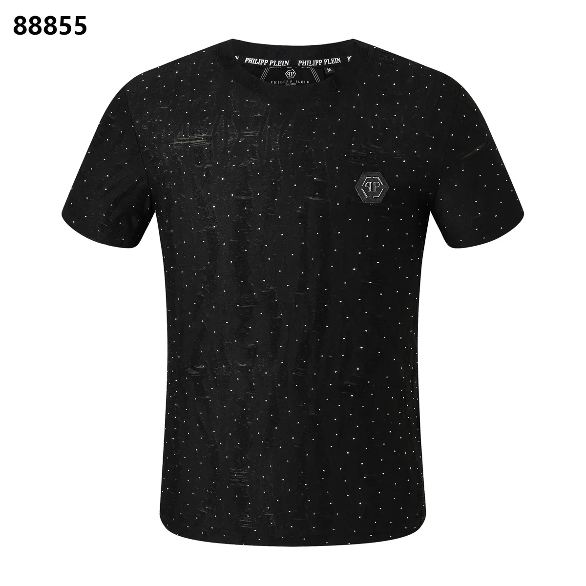 Philipp Plein Philipp Plein Model 8 Black Dot Print T-Shirt Black - 1