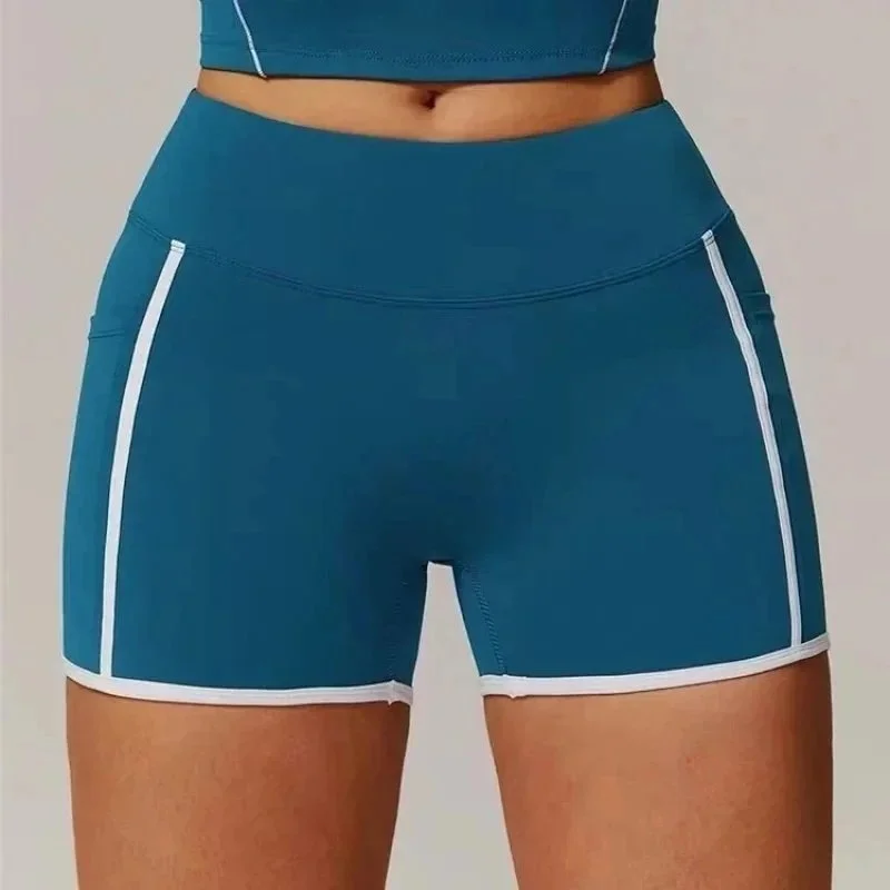 Other Sea Blue Shorts with White Stripes Bottoms Blue - 1