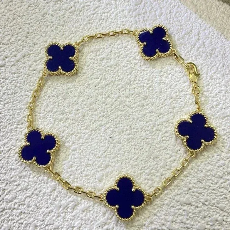 Van Cleef & Arpels Van Cleef & Arpels Alhambra Blue and Gold Clover Bracelet Blue