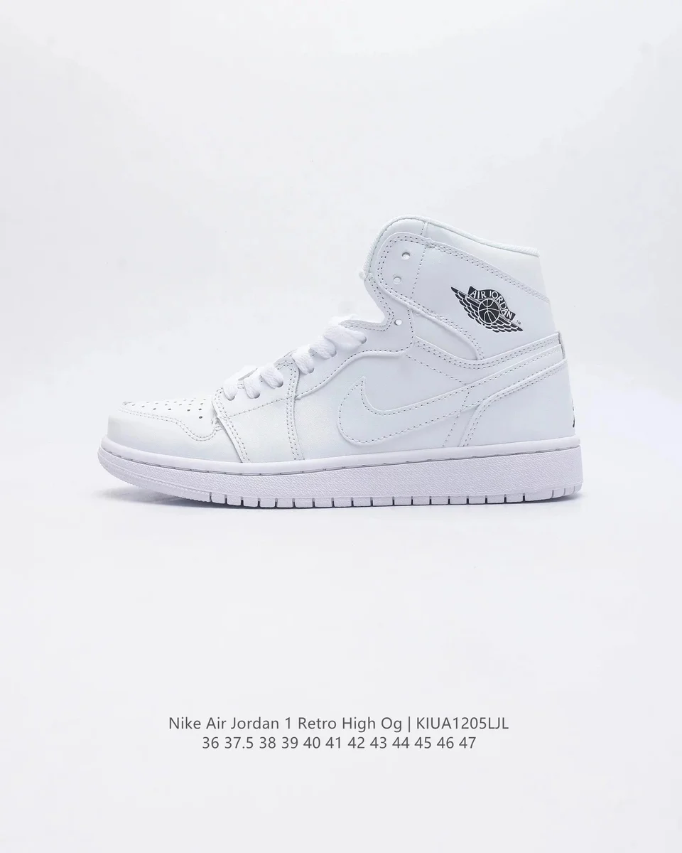 Nike Nike Air Jordan 1 Retro High OG White Basketball Sneakers White - 1