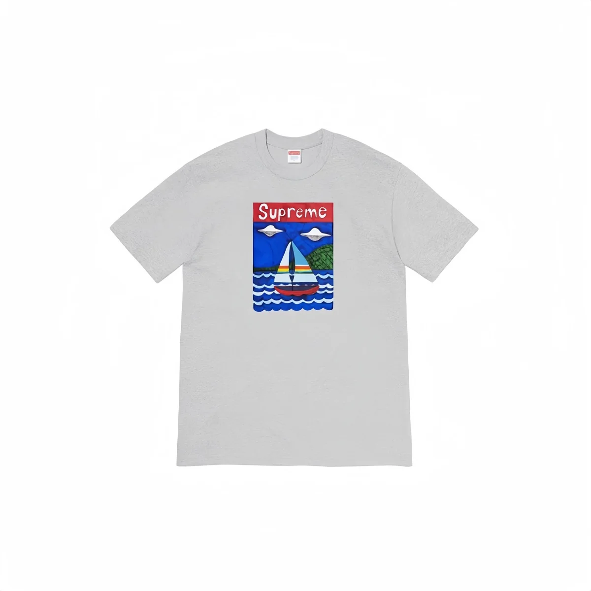 Supreme Supreme Sailboat Graphic T-Shirt Light Grey Grey - 1