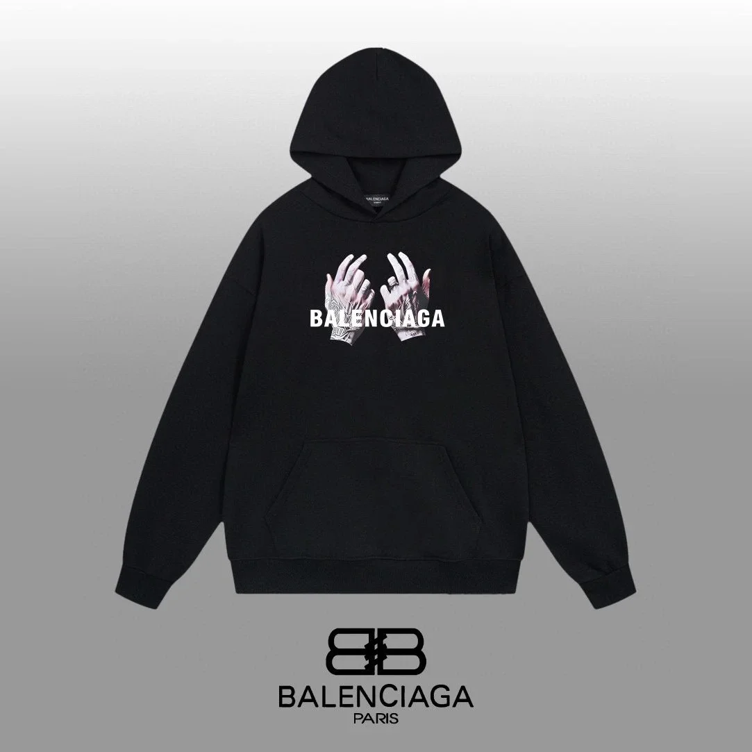 Balenciaga Balenciaga Black Hands Graphic Hoodie Black - 1
