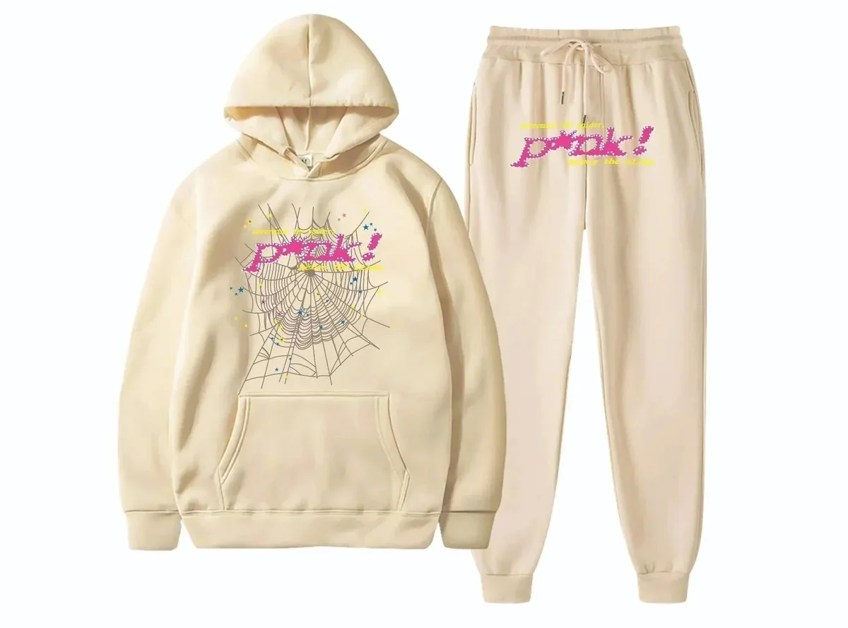 Other Unisex Beige 'P*OK!' Graphic Tracksuit Set Beige - 1