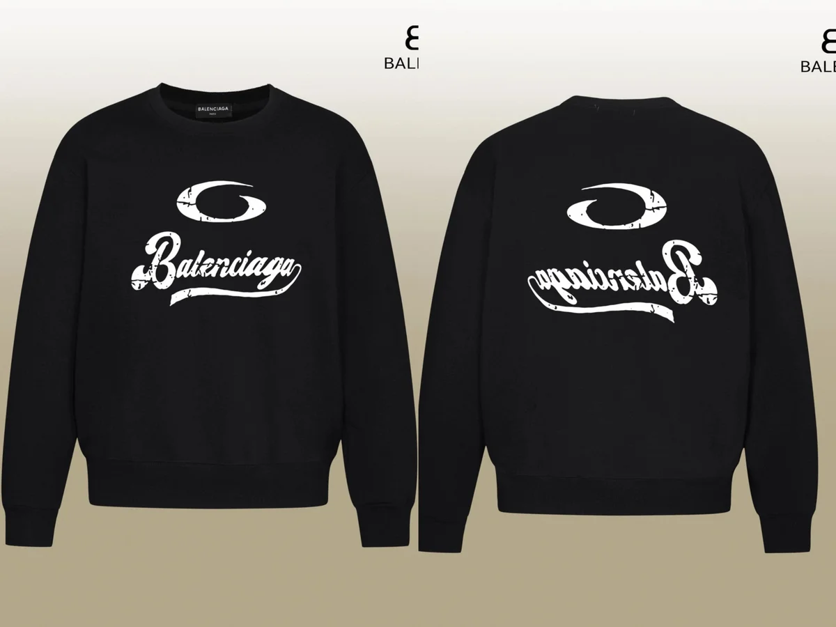 Balenciaga Balenciaga Black Logo Crewneck Sweatshirt Black - 1