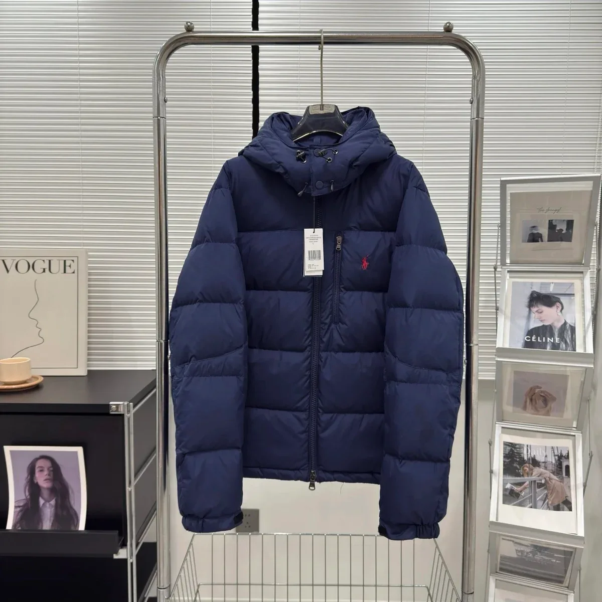 Polo Ralph Lauren Polo Ralph Lauren Navy Blue Hooded Puffer Coat Blue - 1