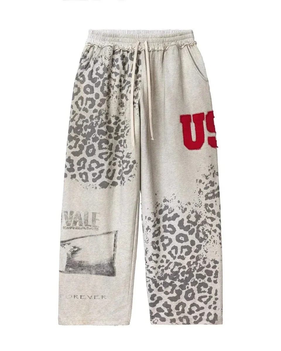 Other Unisex Leopard Print & Graphic Sweatpants YN-24 Grey - 1