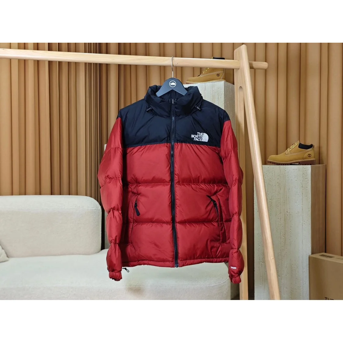 The North Face The North Face Nuptse Red/Black Parka Red - 1