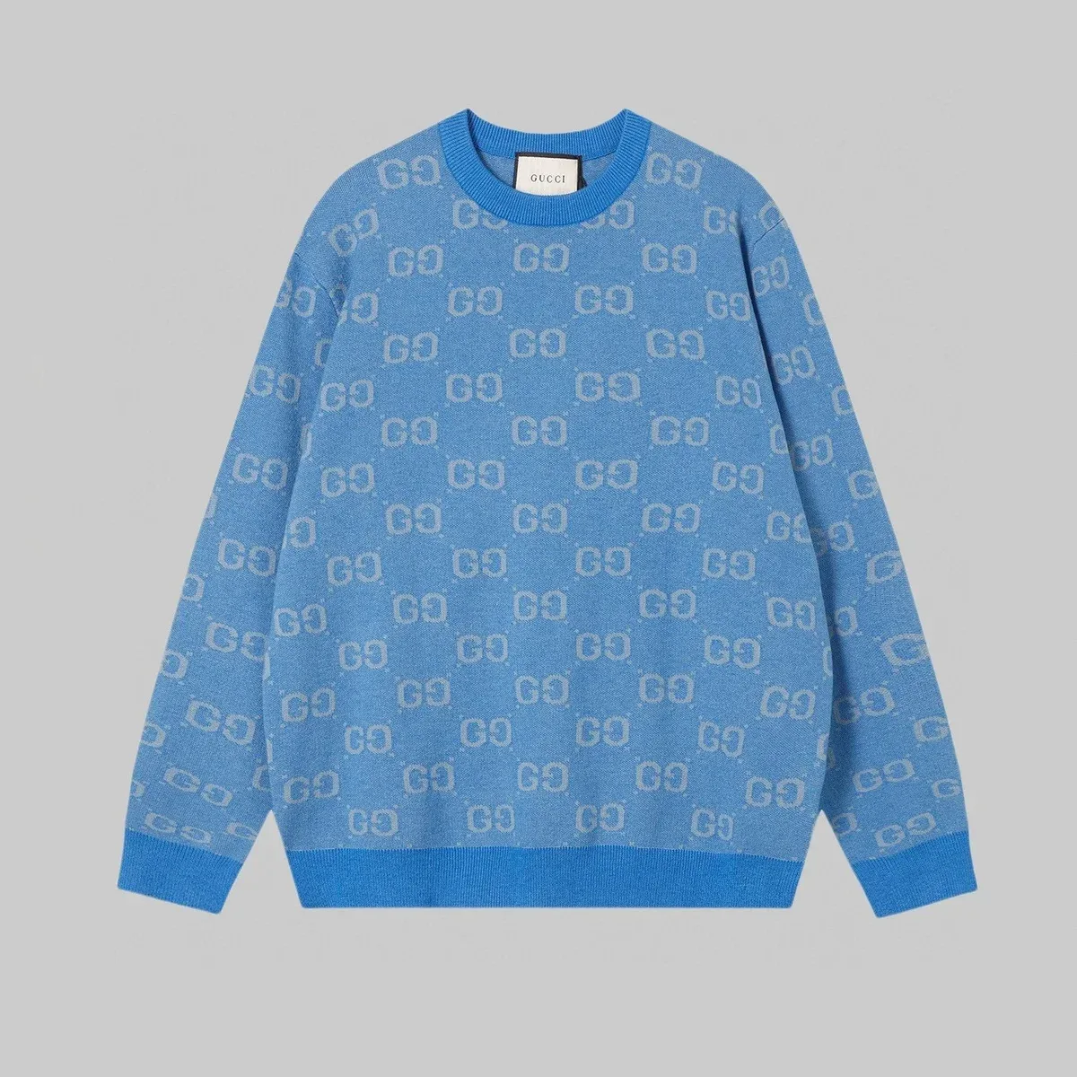 Gucci Gucci Interlocking G Sky Blue Monogram Sweater Blue