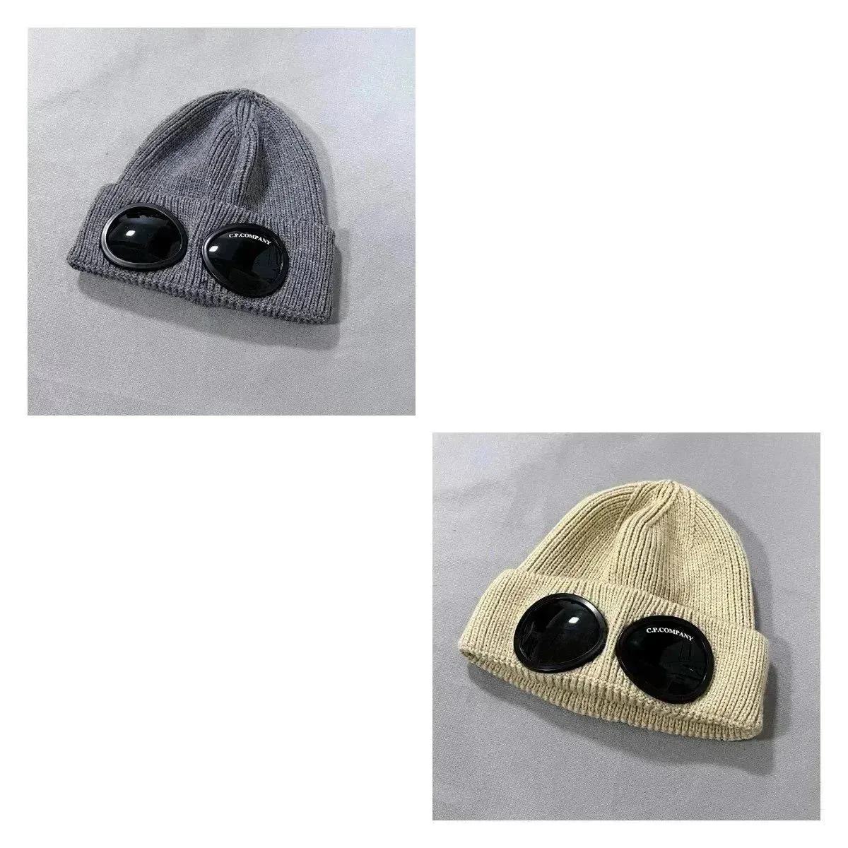 CP Company C.P. Company Goggle Beanie ALBB-灰+卡其 Grey - 1