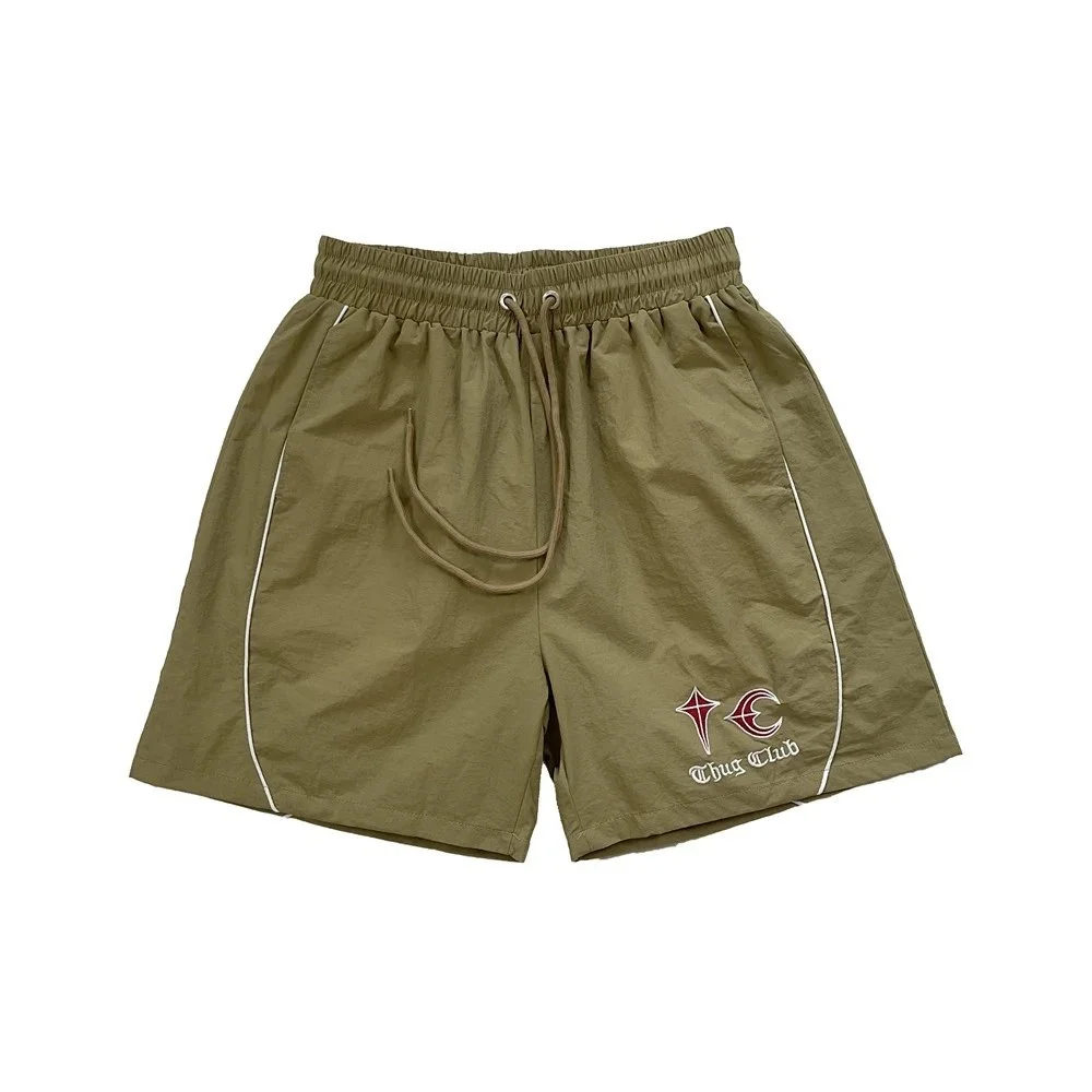 Other Thug Club Olive Green Shorts with Embroidered Logo Green - 1