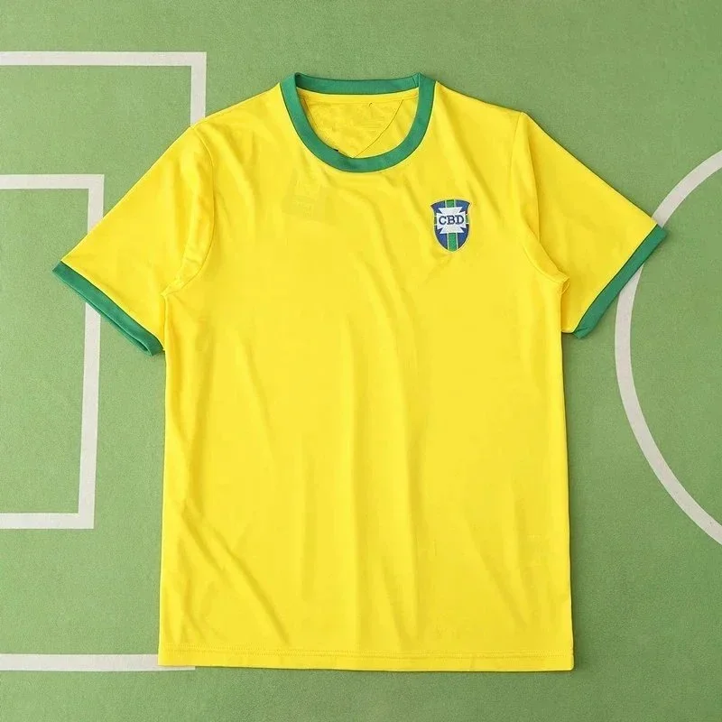 Other Custom Yellow Green Brazil Jersey T-Shirt Yellow - 1