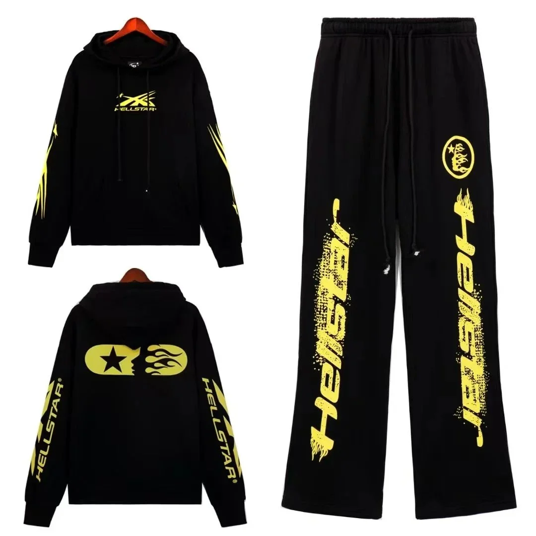 Hellstar Hellstar HO-14 Black & Yellow Tracksuit Set Black - 1