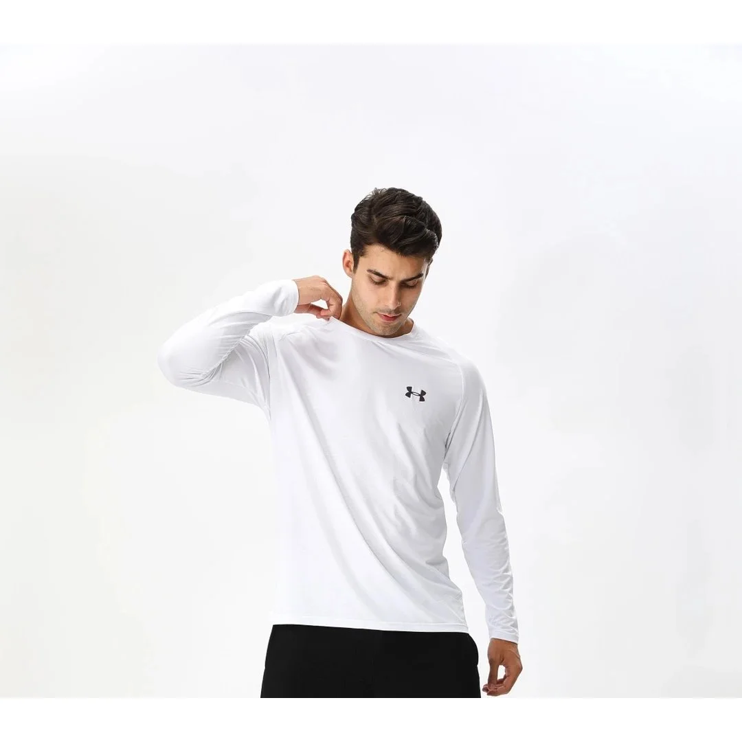 Under Armour Under Armour White HeatGear Long Sleeve T-Shirt White - 1