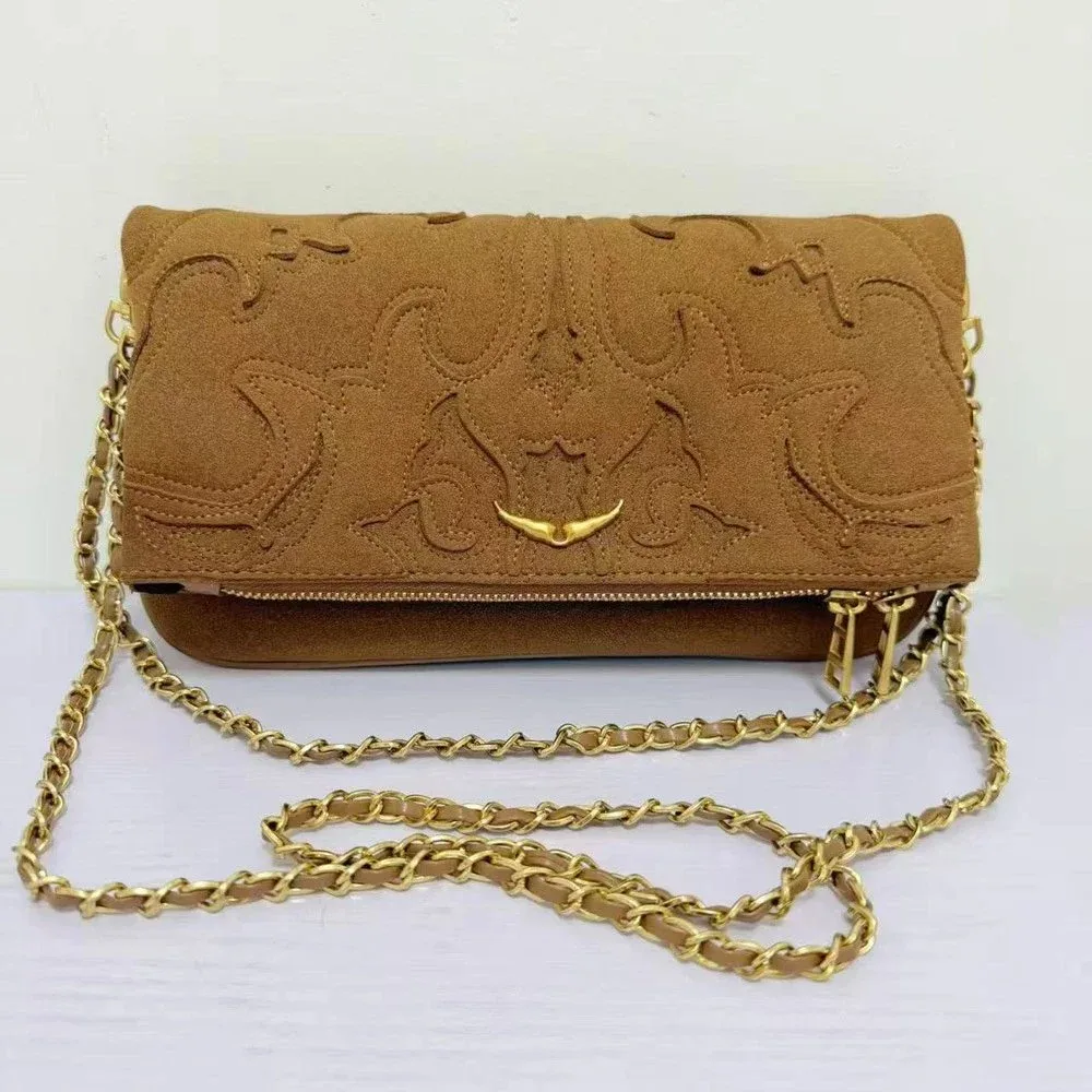 Chanel Classic Flap Brown Suede Shoulder Bag