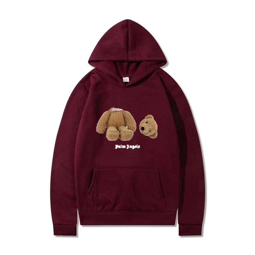 Palm Angels Palm Angels Bear Wine Red Hoodie Red - 1