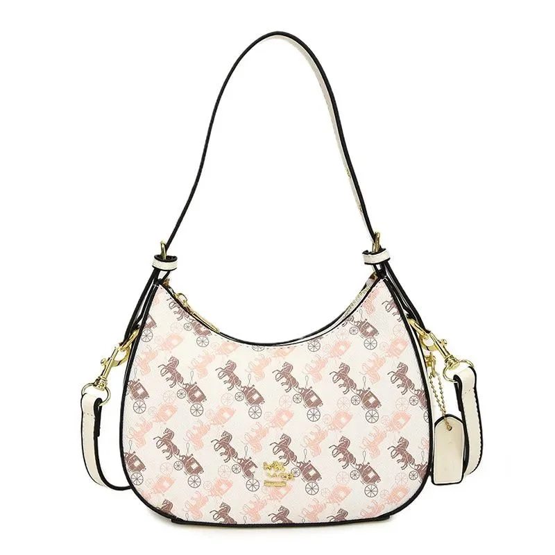 Coach Coach Signature Horse & Carriage Print Hobo Bag Cream - 1
