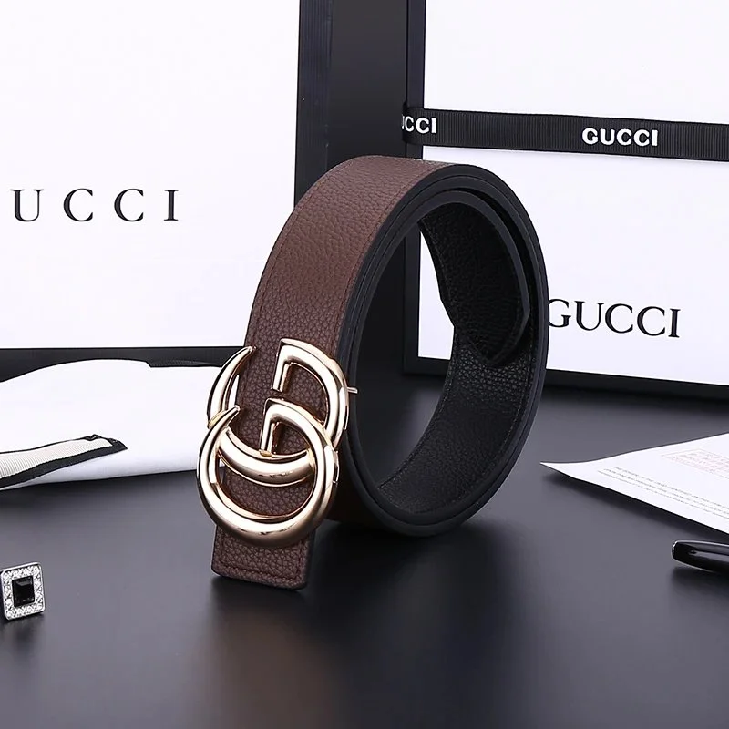 Gucci Gucci Interlocking G Brown and Gold Belt Brown
