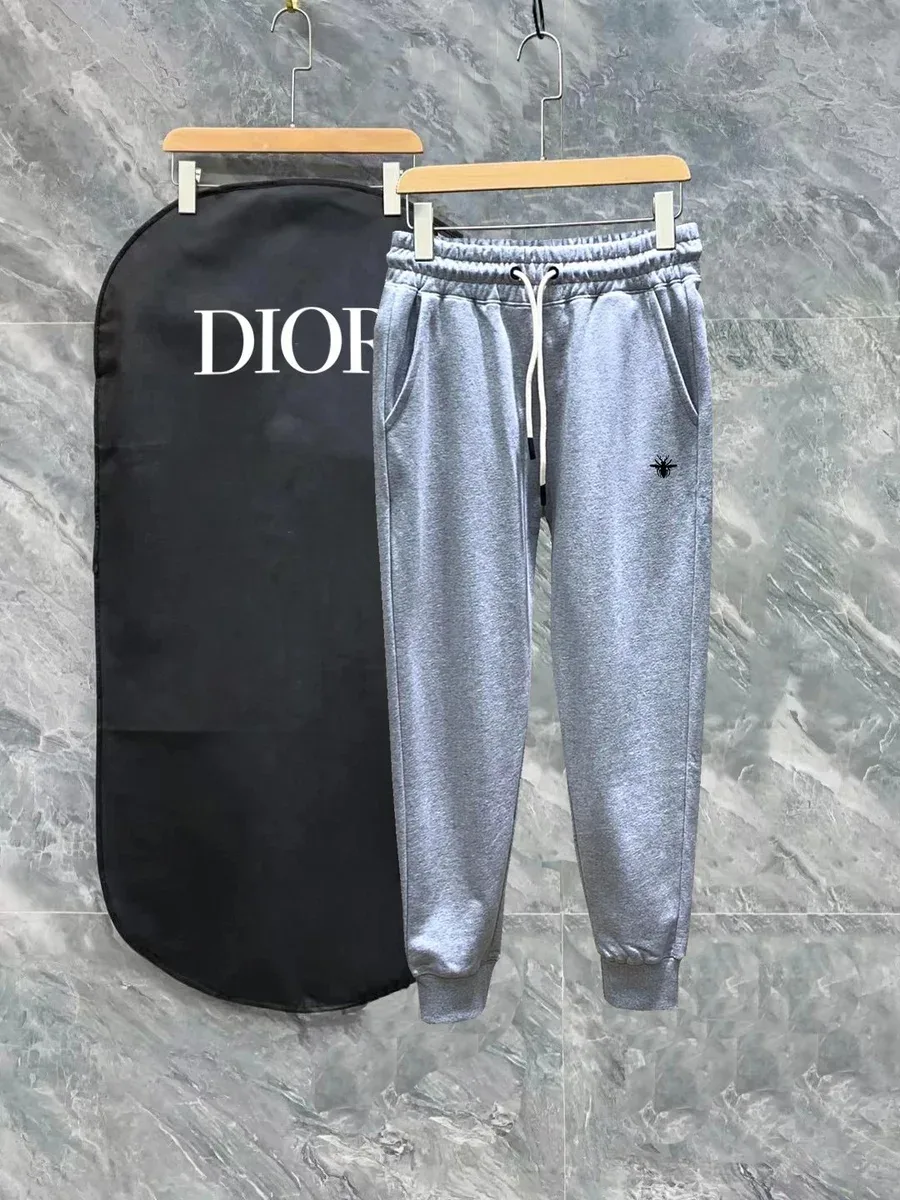 Dior Dior Heather Grey Sweatpants with Bee Logo Unisex Grey