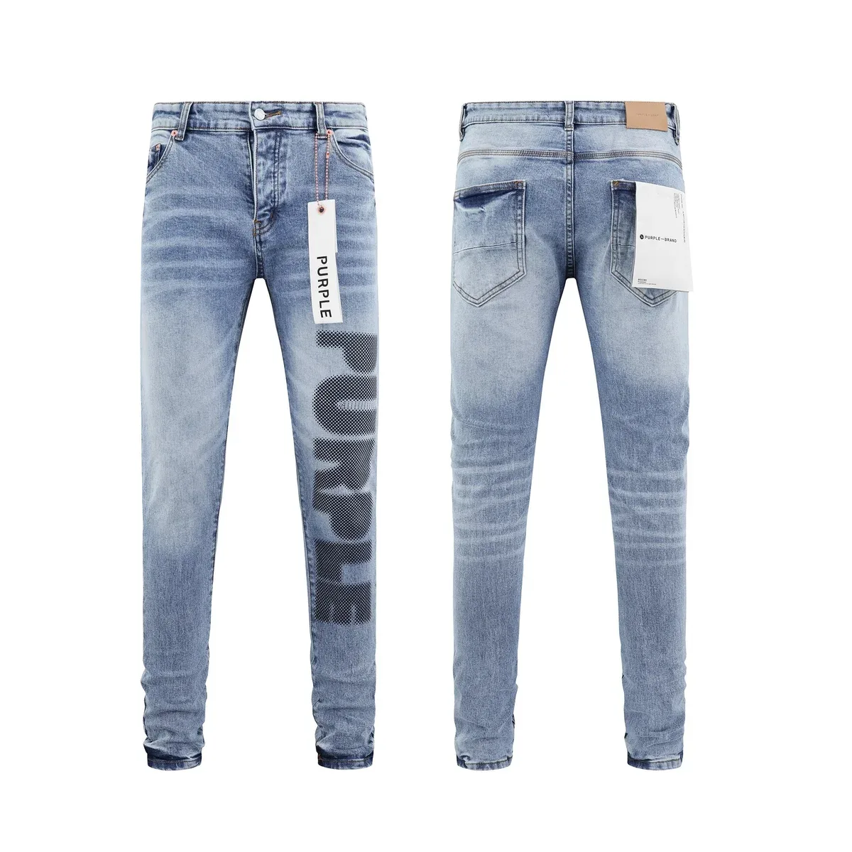 Purple Brand Purple Brand P001 Light Blue Bold Logo Jeans Blue - 1