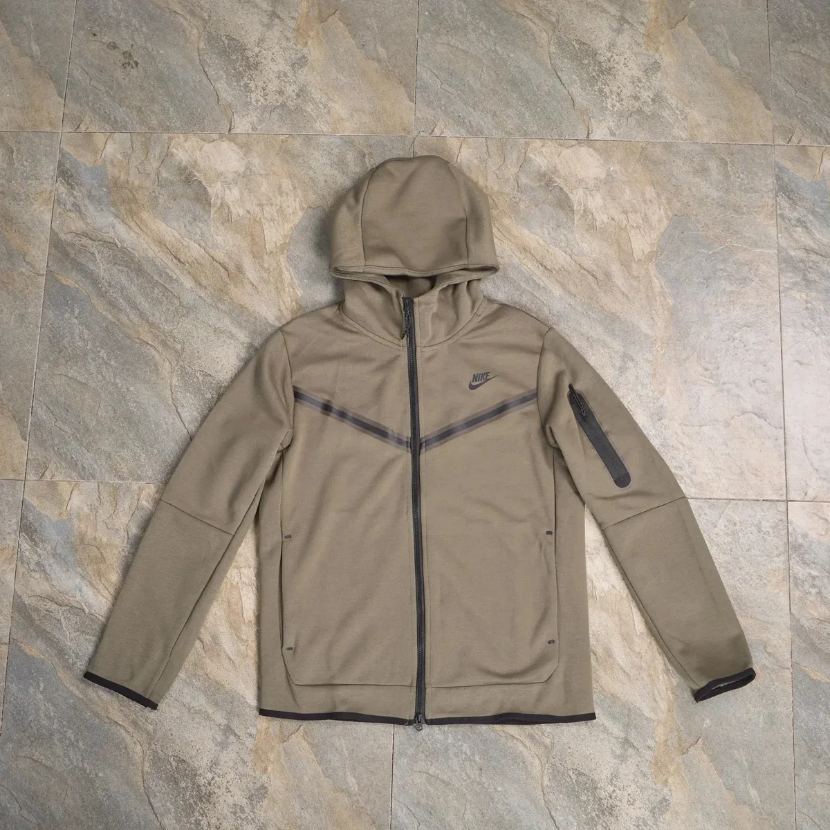 Nike Nike Tech Fleece Military Green Hoodie Jacket Green - 1