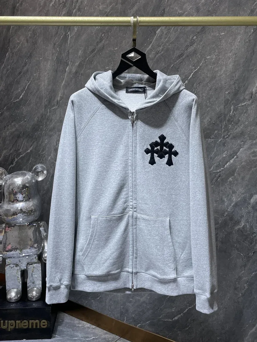 Chrome Hearts Chrome Hearts CH Cross Grey Hoodie Grey - 1