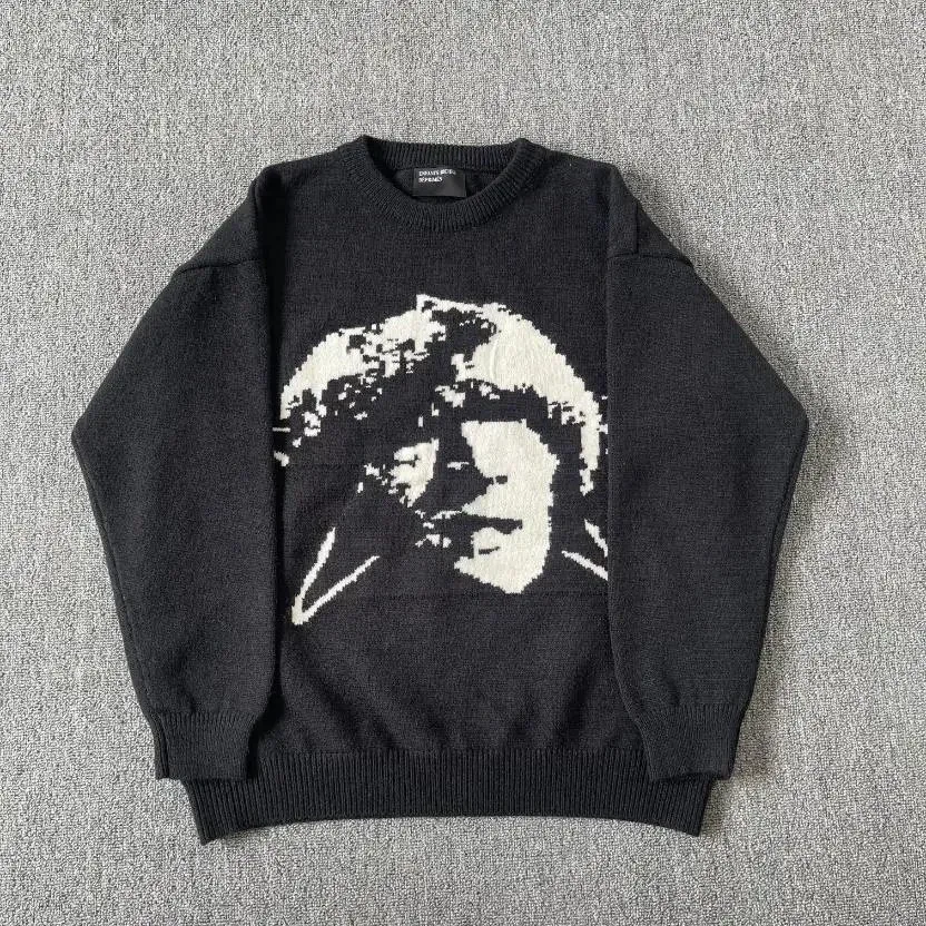 Raf Simons Raf Simons Black & White Pixelated Face Sweater Black - 1